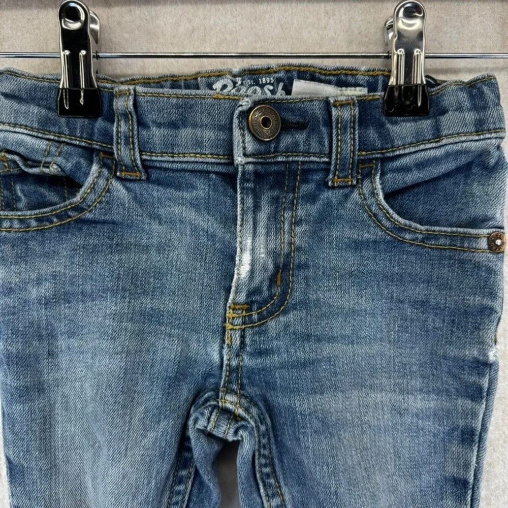 OshKosh B'gosh Toddler Boys Blue Skinny Jeans Distressed Medium Wash Size 2T